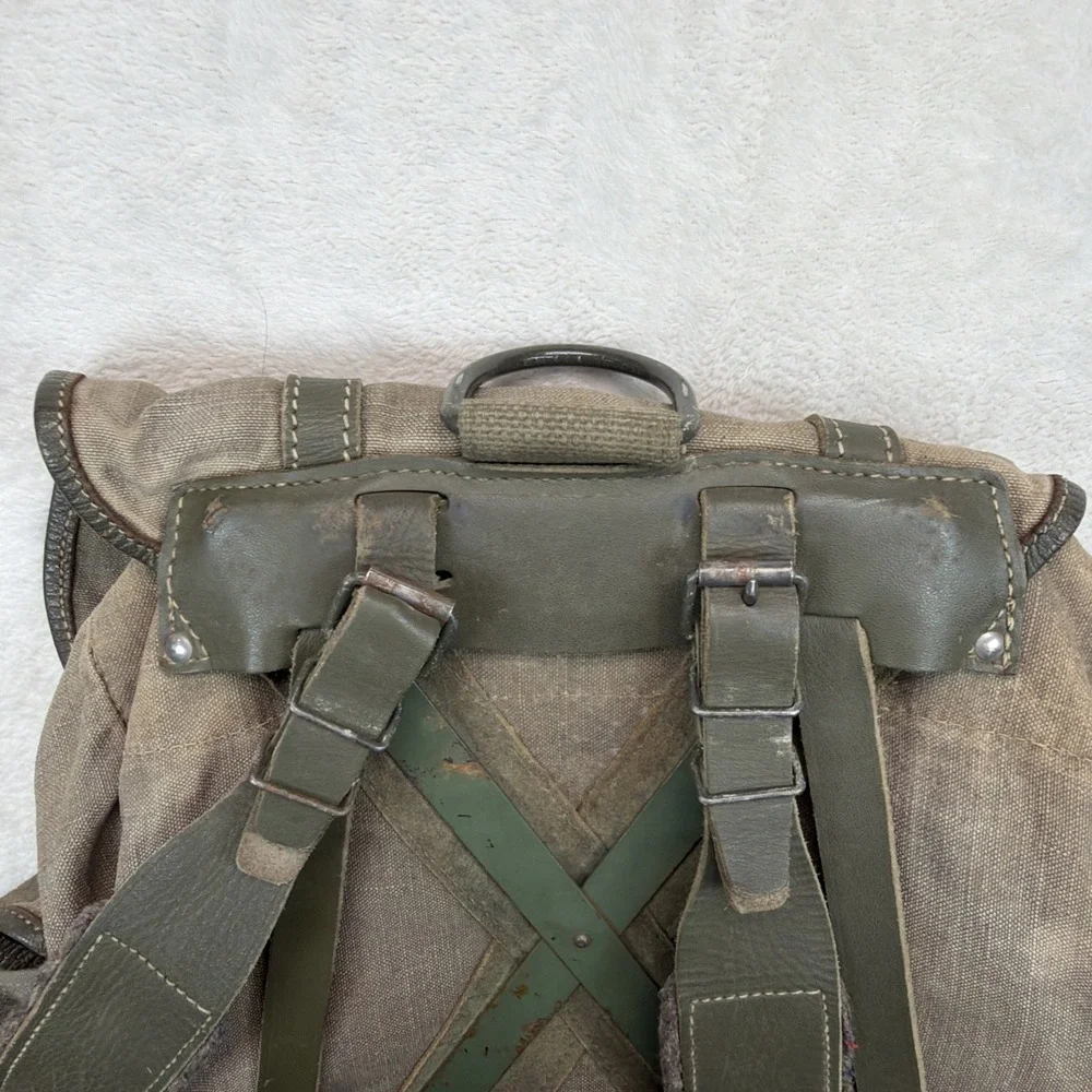 Vintage Lafuma Canvas External Frame Backpack Rucksack Made in France Hiking